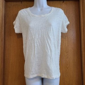 Everlane White Scoop Neck Linen T Shirt M NWT